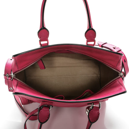 Alexander McQueen Pebbled Calfskin Small Skull Padlock Zip Around Tote Bouganville 5 of 9