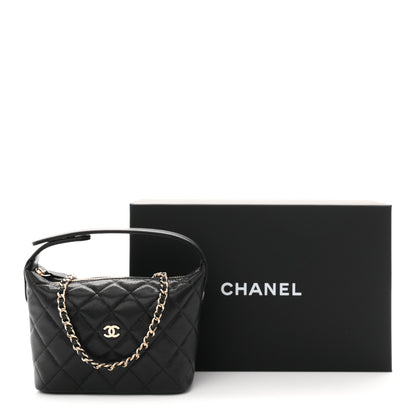 Chanel Caviar Quilted Hobo Clutch With Chain Black 11 of 11
