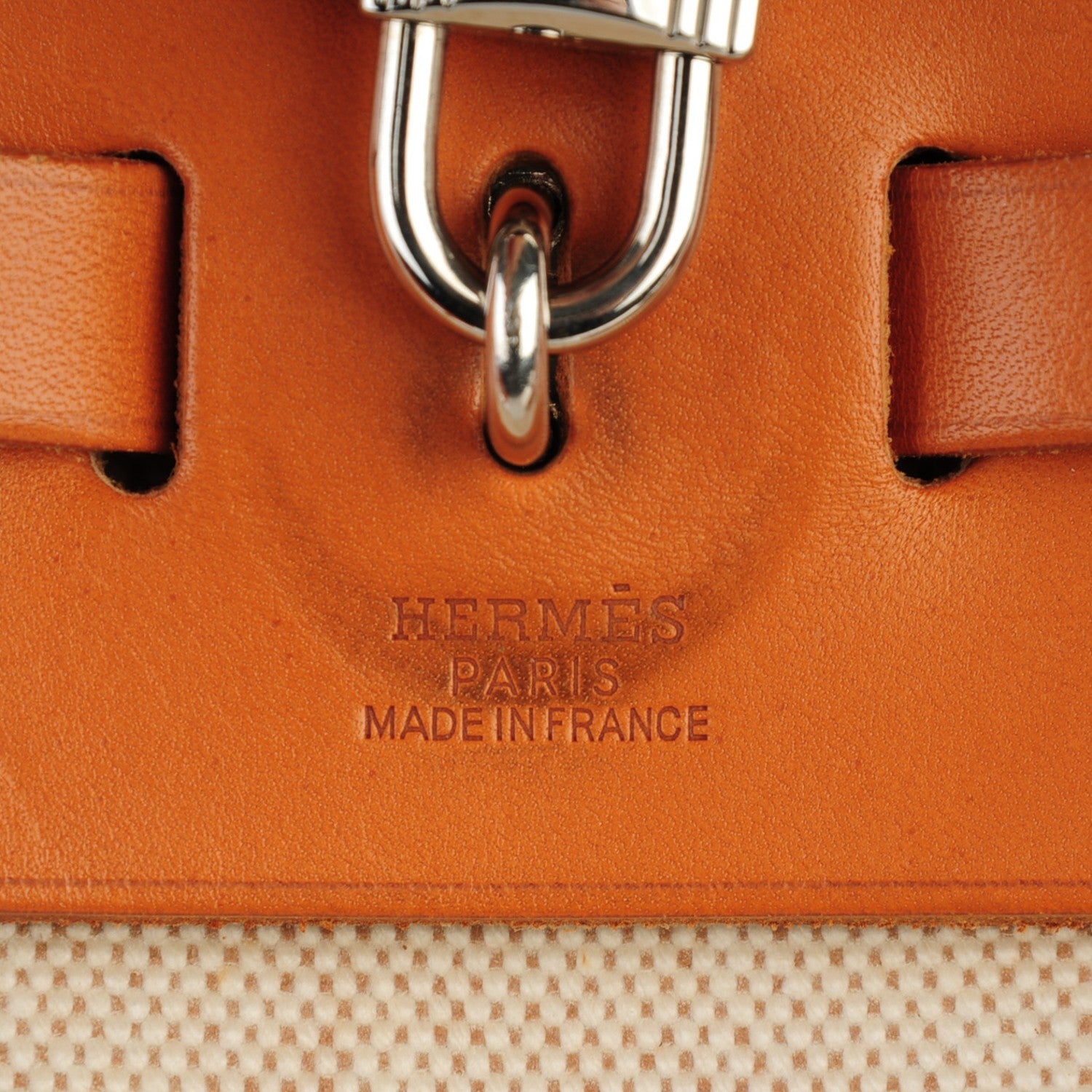 Hermes Toile Vache Calfskin Herbag 30 PM Backpack Natural 8 of 11
