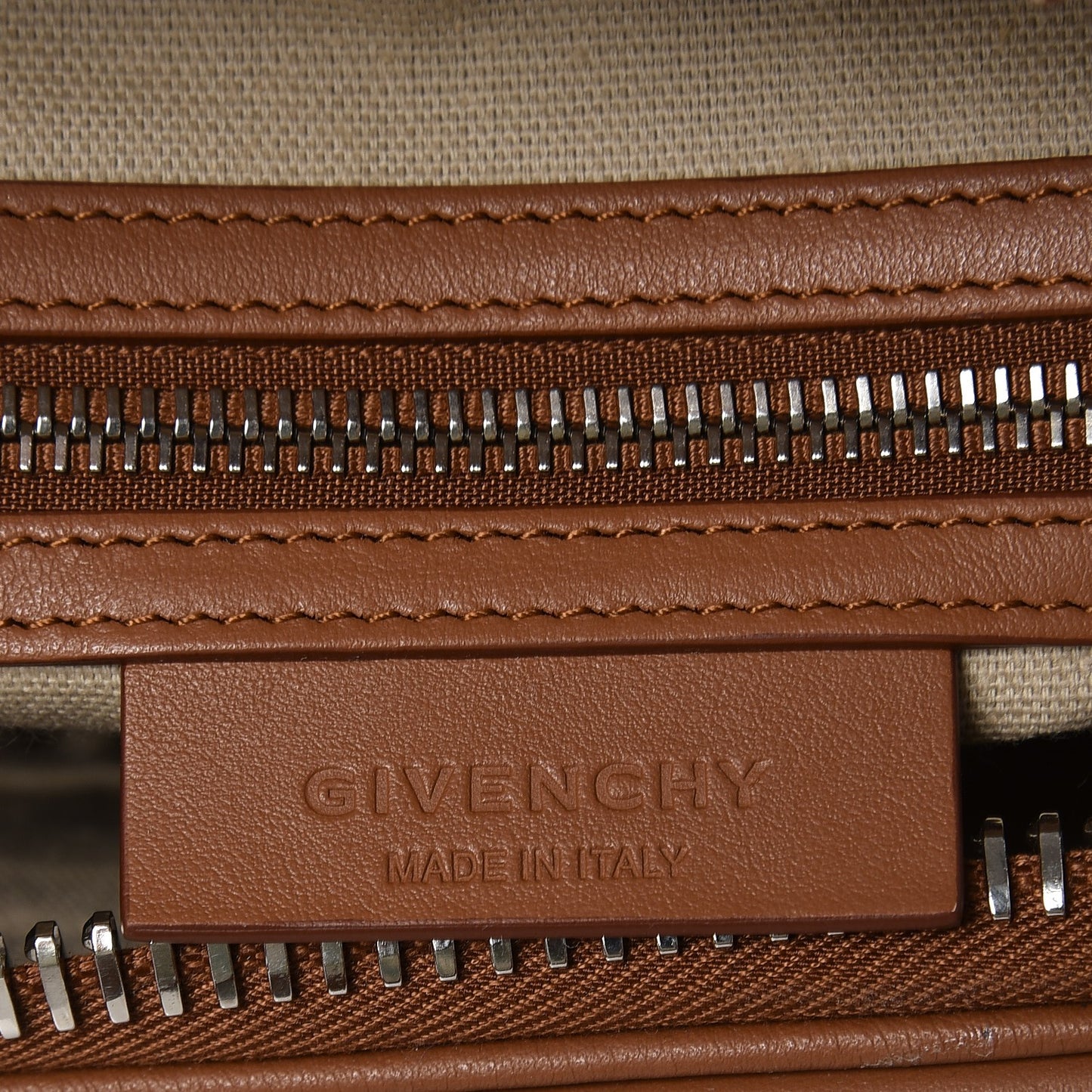 Calfskin Suede Small Studded Chevron Antigona Cognac