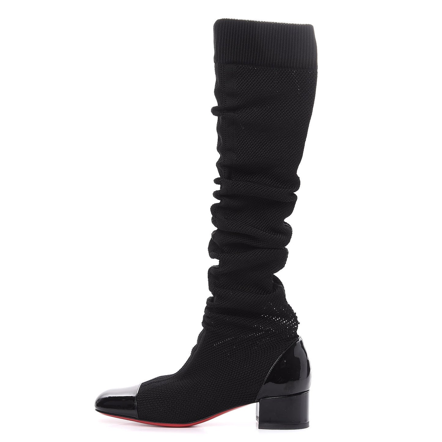 Maille Tricot Patent Trebiba 35 Sock Boots 36.5 Black