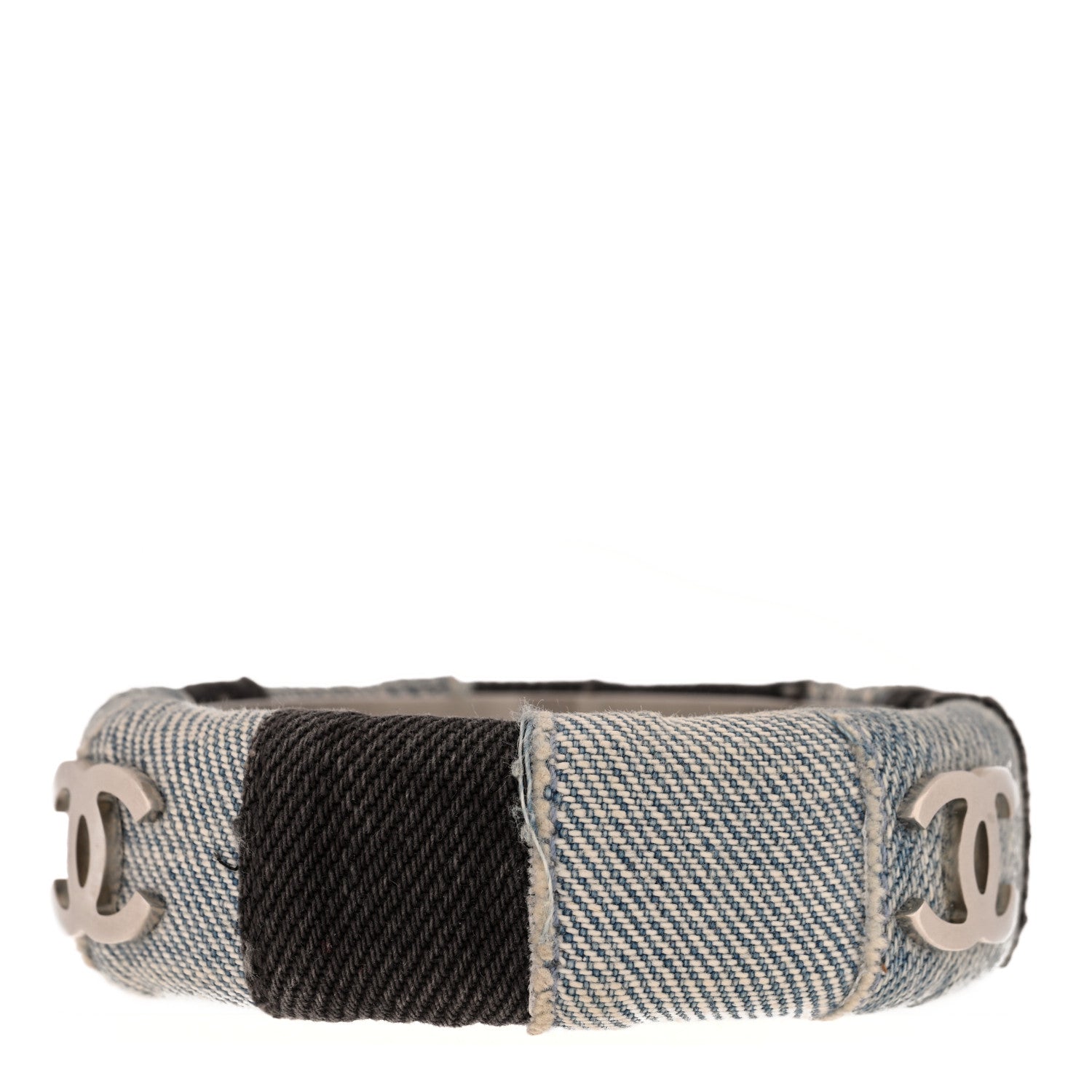 Chanel Denim CC Patchwork Bangle Bracelet 3 of 4