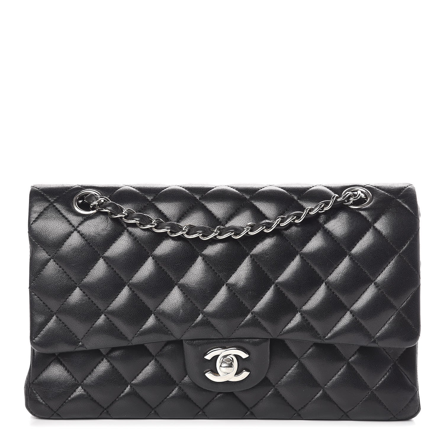 Chanel Lambskin Quilted Medium Double Flap Black 1 of 13