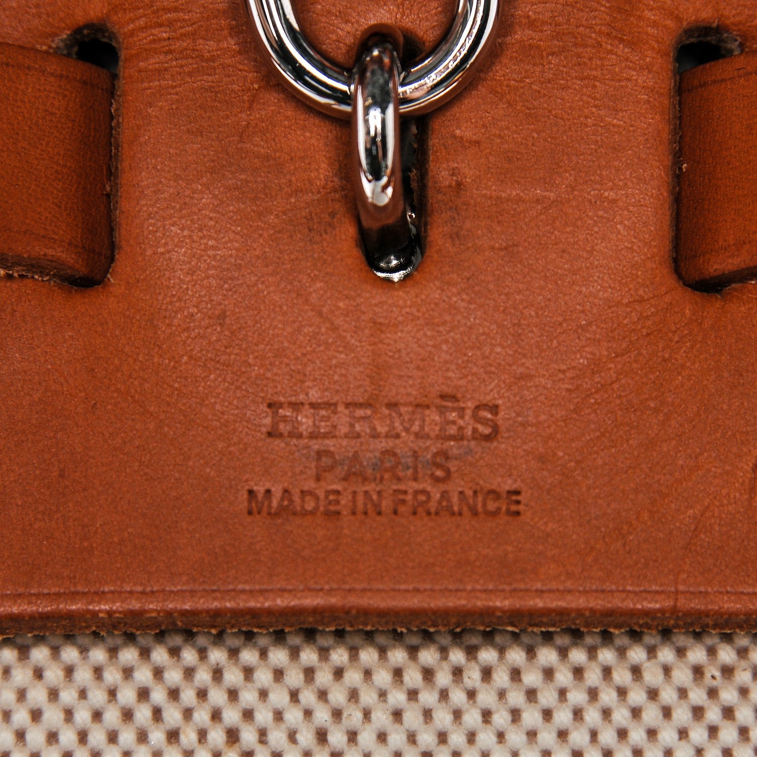 Hermes Toile Vache Calfskin Herbag 30 PM Backpack Natural 7 of 8