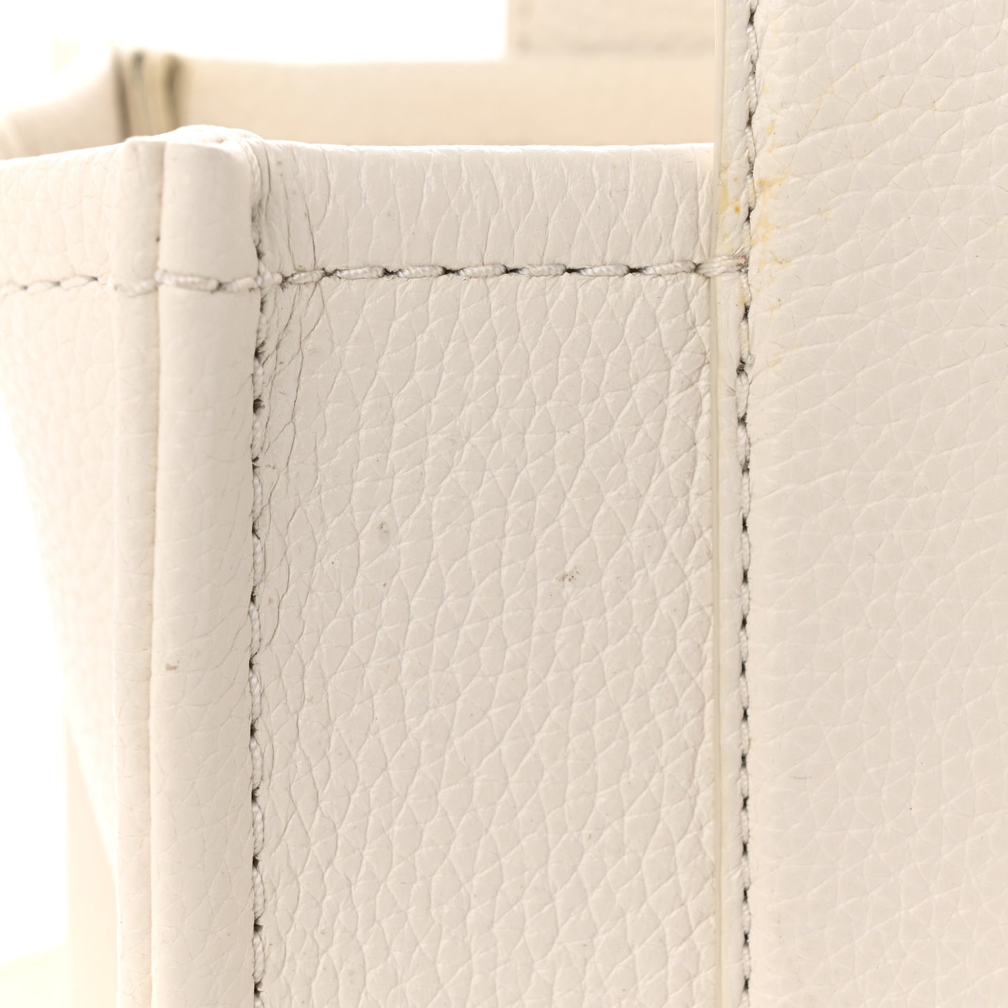 Grained Calfskin Mini The Tote Bag Cotton Silver