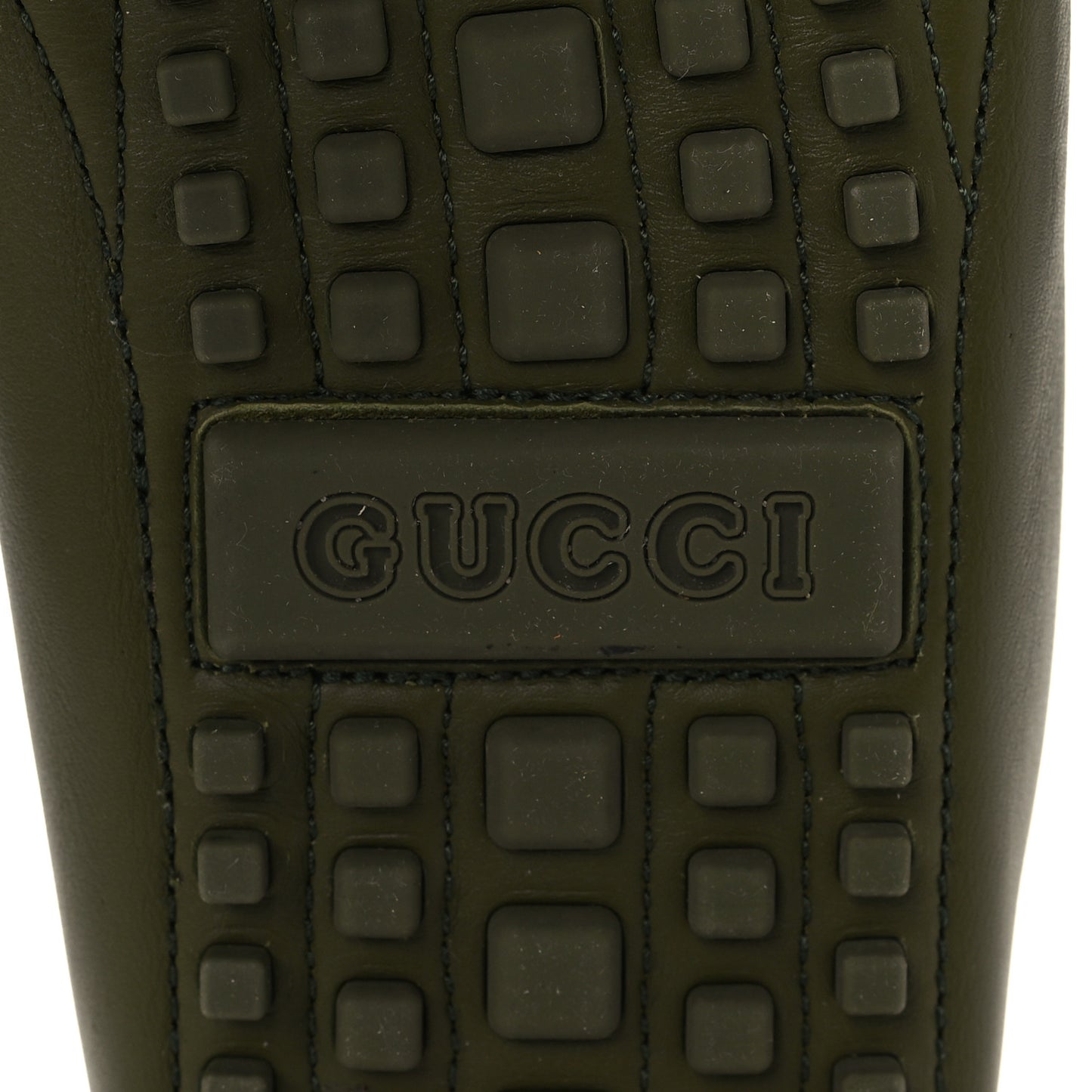 Soft Clove Calfskin Monochrome Mens Interlocking G Driver Loafers 11 Juniper Green