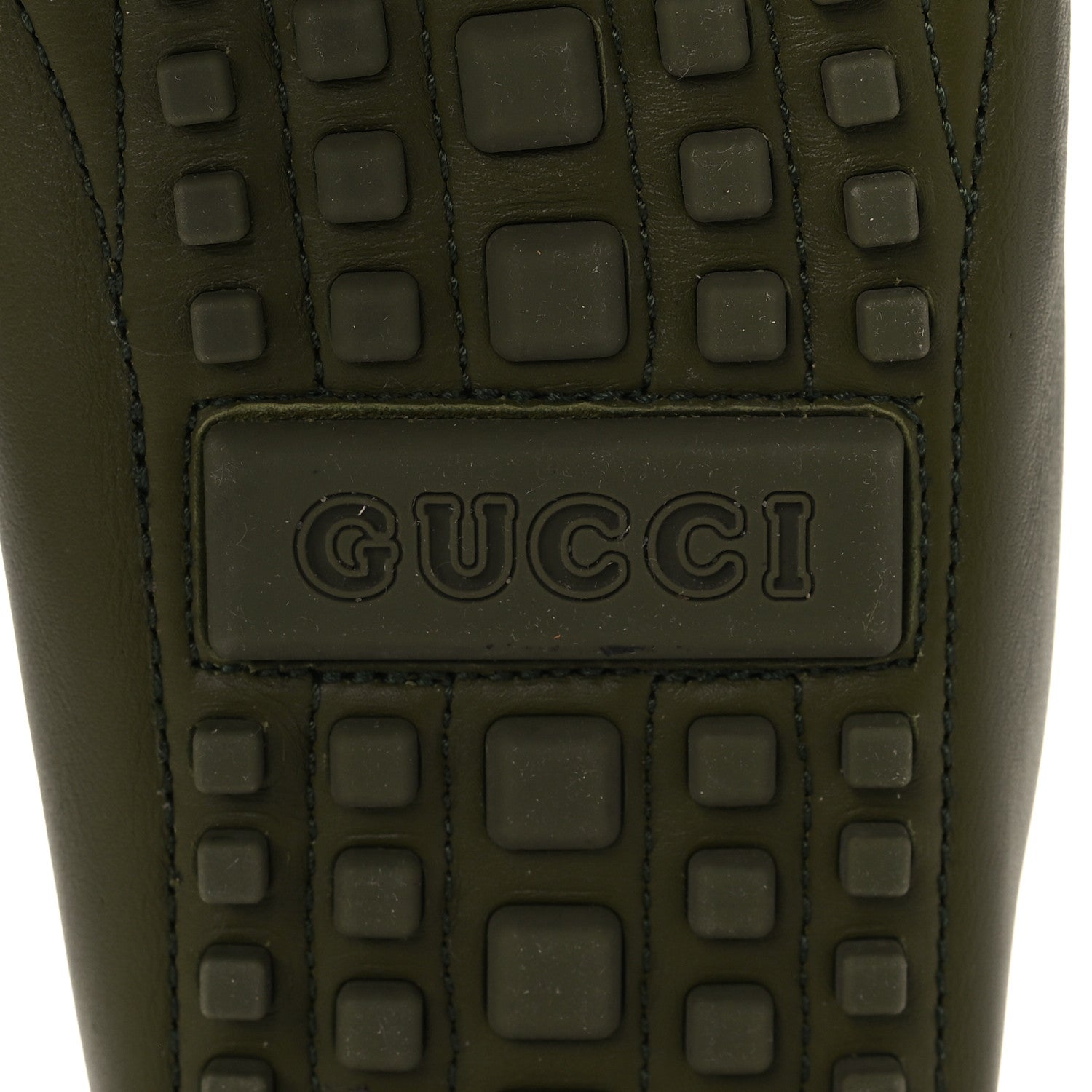 Gucci Soft Clove Calfskin Monochrome Mens Interlocking G Driver Loafers 11 Juniper Green 6 of 13
