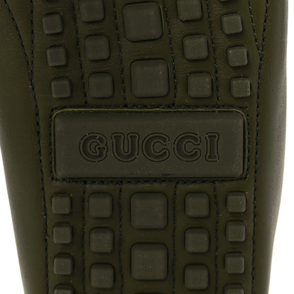Gucci Soft Clove Calfskin Monochrome Mens Interlocking G Driver Loafers 11 Juniper Green 6 of 13
