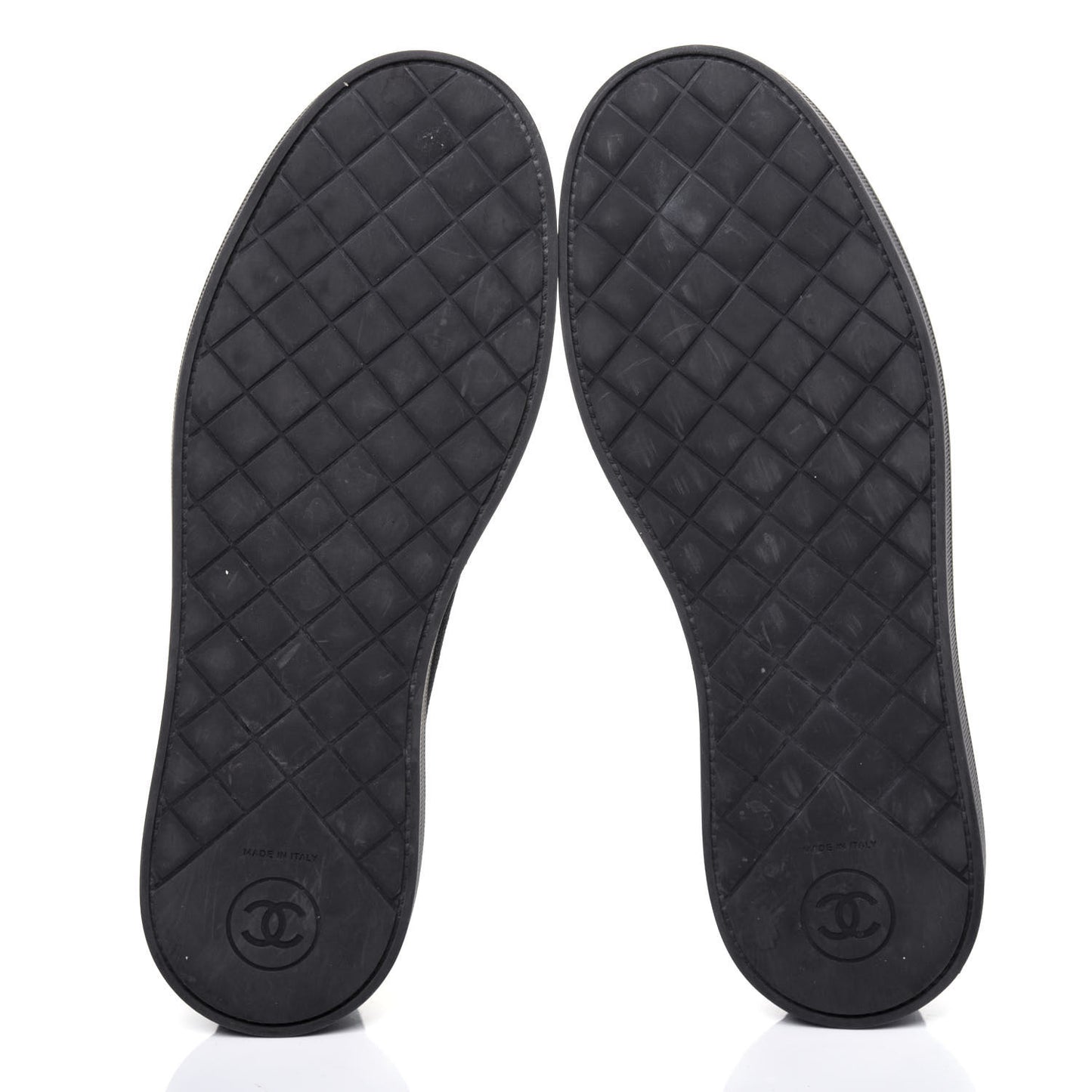 Stretch Fabric Grosgrain Pearl Cap Toe CC Moccasin Loafers 39 Black