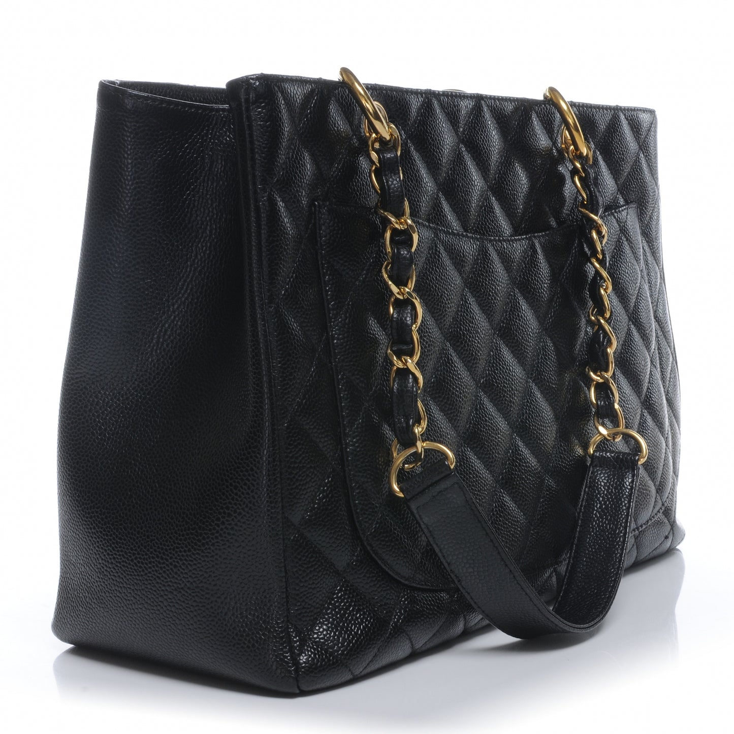 Caviar Quilted Grand Shopping Tote GST Black