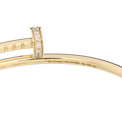 Cartier 18K Yellow Gold Diamond Small Juste Un Clou Bracelet 15 4 of 5