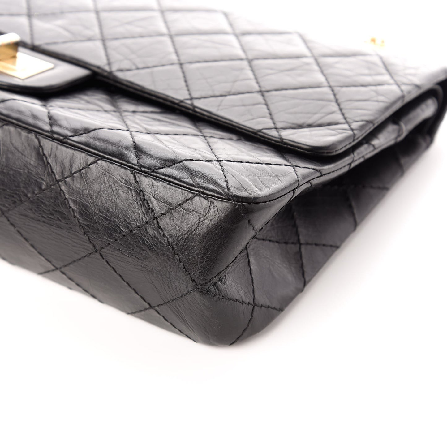 Aged Calfskin Quilted 50th Anniversary 2.55 Reissue 227 Flap Black