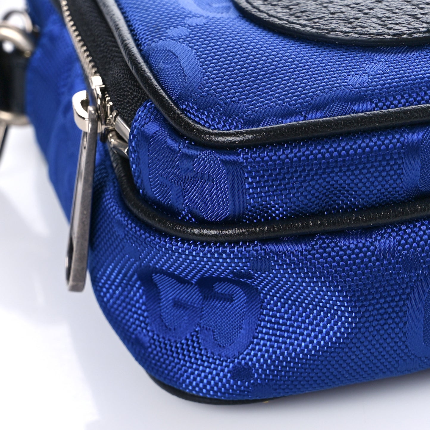 Econyl Nylon Monogram Off The Grid Shoulder Bag Guilted Blue Black