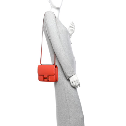 Hermes Epsom Enamel Constance 18 Capucine Sanguine 2 of 14