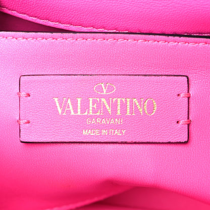 Valentino Garavani Nappa Lacquer Monochrome Small Roman Stud Shoulder Bag Pink PP 6 of 9