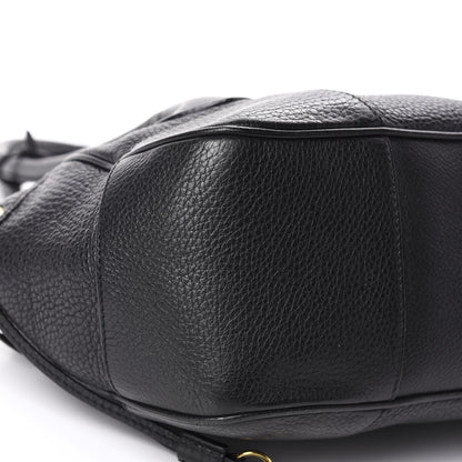 Prada Vitello Daino Pushlock Shoulder Bag Black 5 of 10