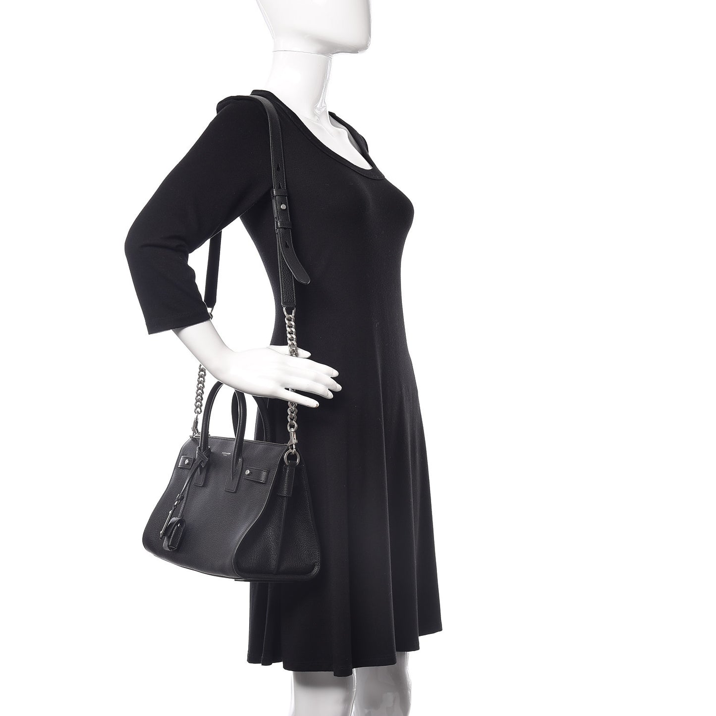 Grained Calfskin Baby Souple Sac De Jour Black