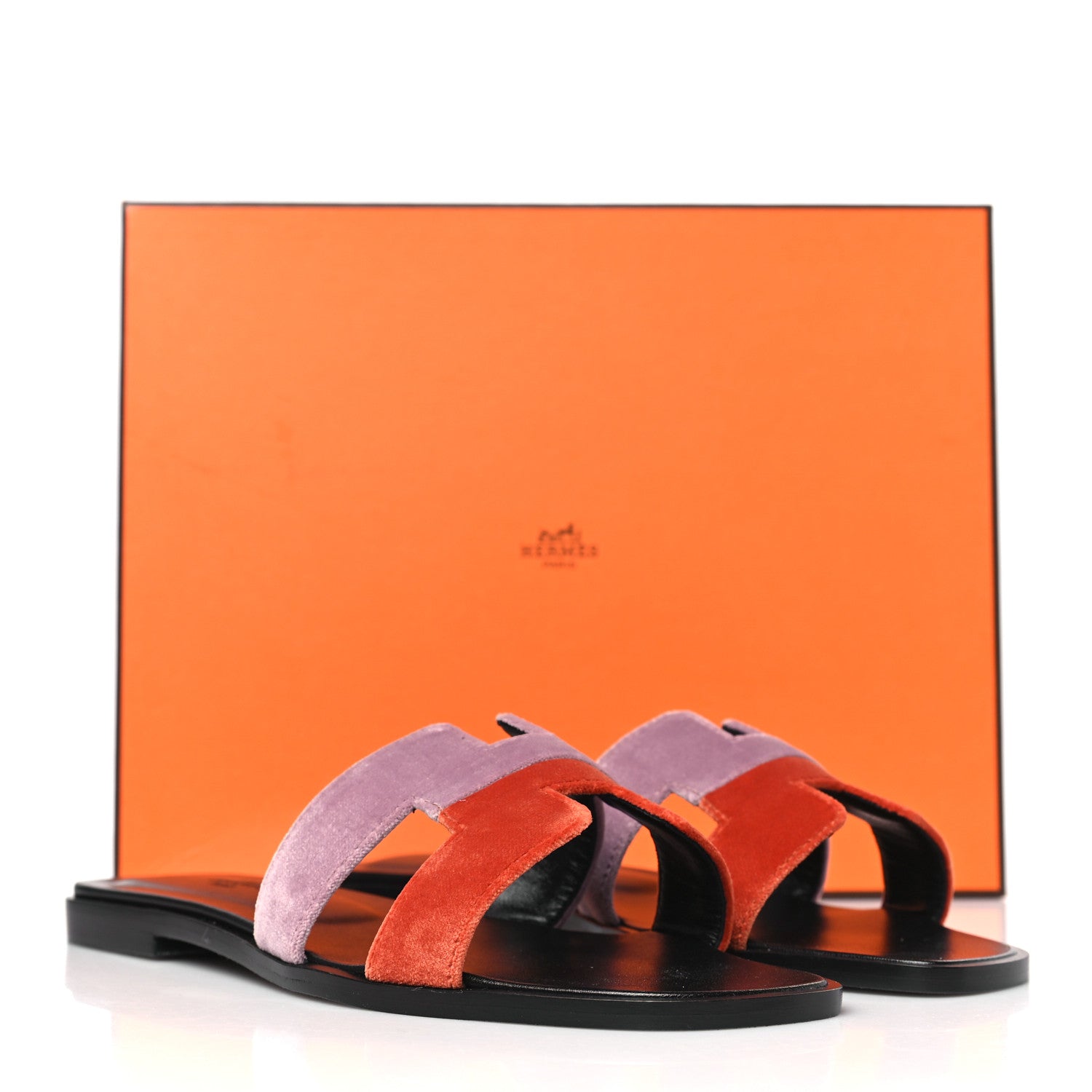 Hermes Velvet Lambskin Oran Sandals 37 Bruyère Orange Canyon 9 of 9