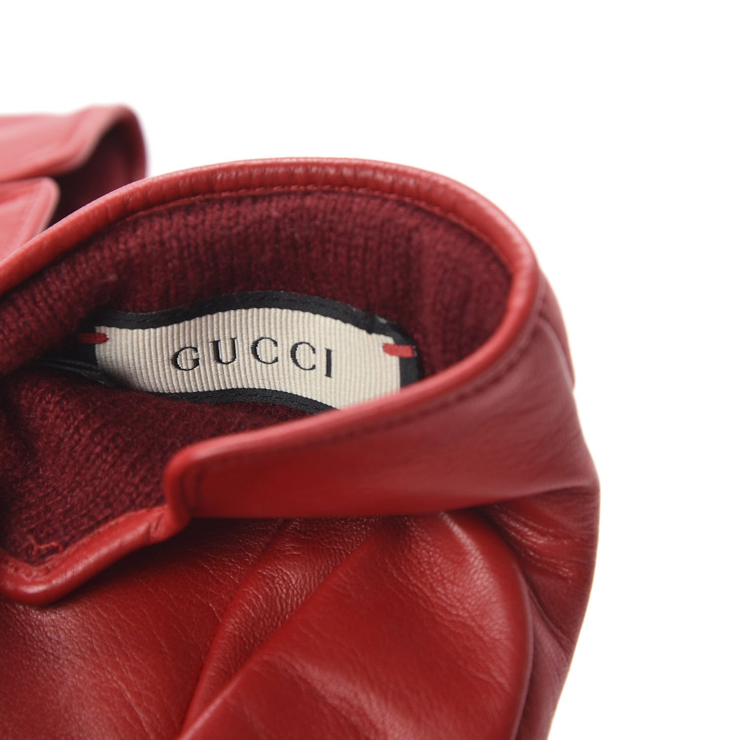 Nappa GG Marmont Chevron Gloves 7 Red