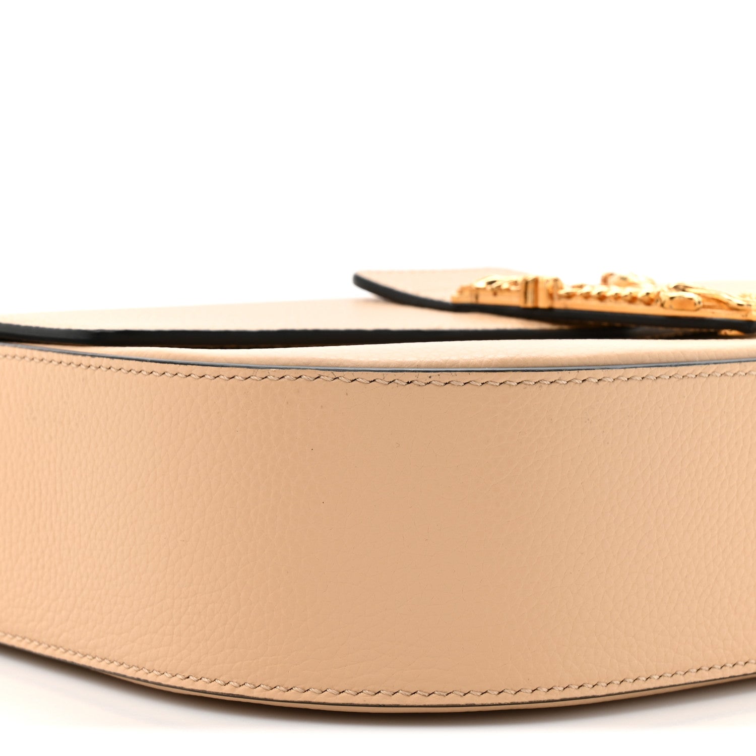 Versace Grained Calfskin Virtus Shoulder Bag Beige 9 of 11