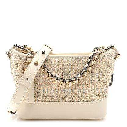 Chanel Tweed Calfskin Quilted Small Gabrielle Hobo Beige Ivory 1 of 10