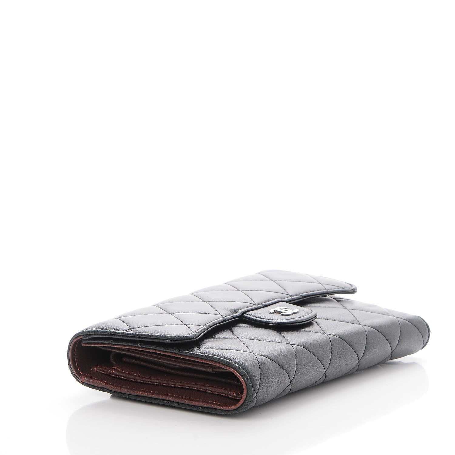 Chanel Lambskin Quilted Large Flap Wallet Black 4 of 8