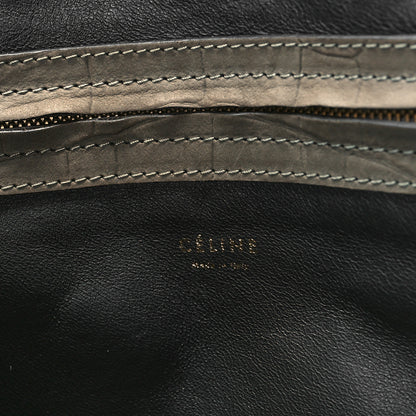 Celine Crocodile Embossed Nubuck Medium Phantom Luggage Grey 6 of 10