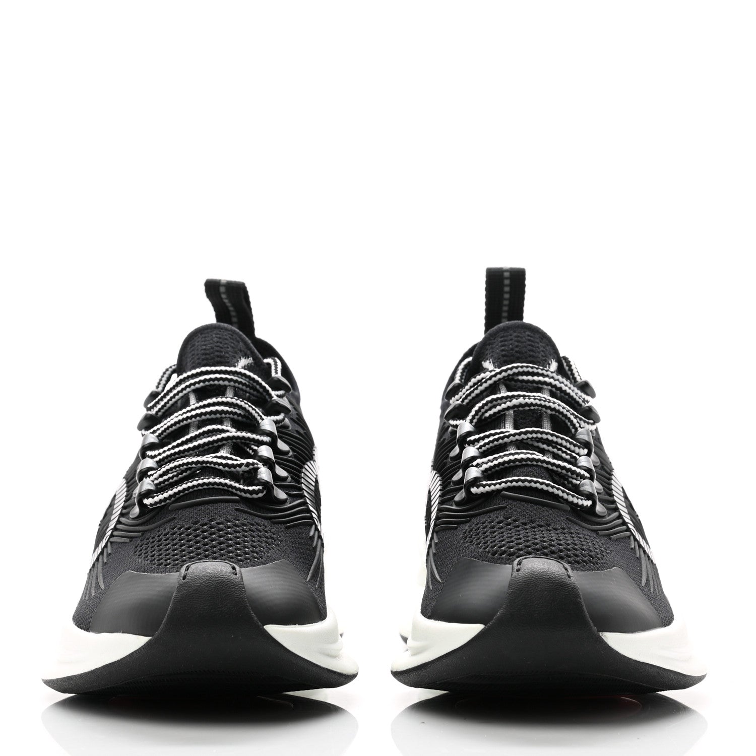 Gucci Technical Knit Fabric Waves Womens Gucci Run Sneakers 36.5 Black Loess 2 of 8