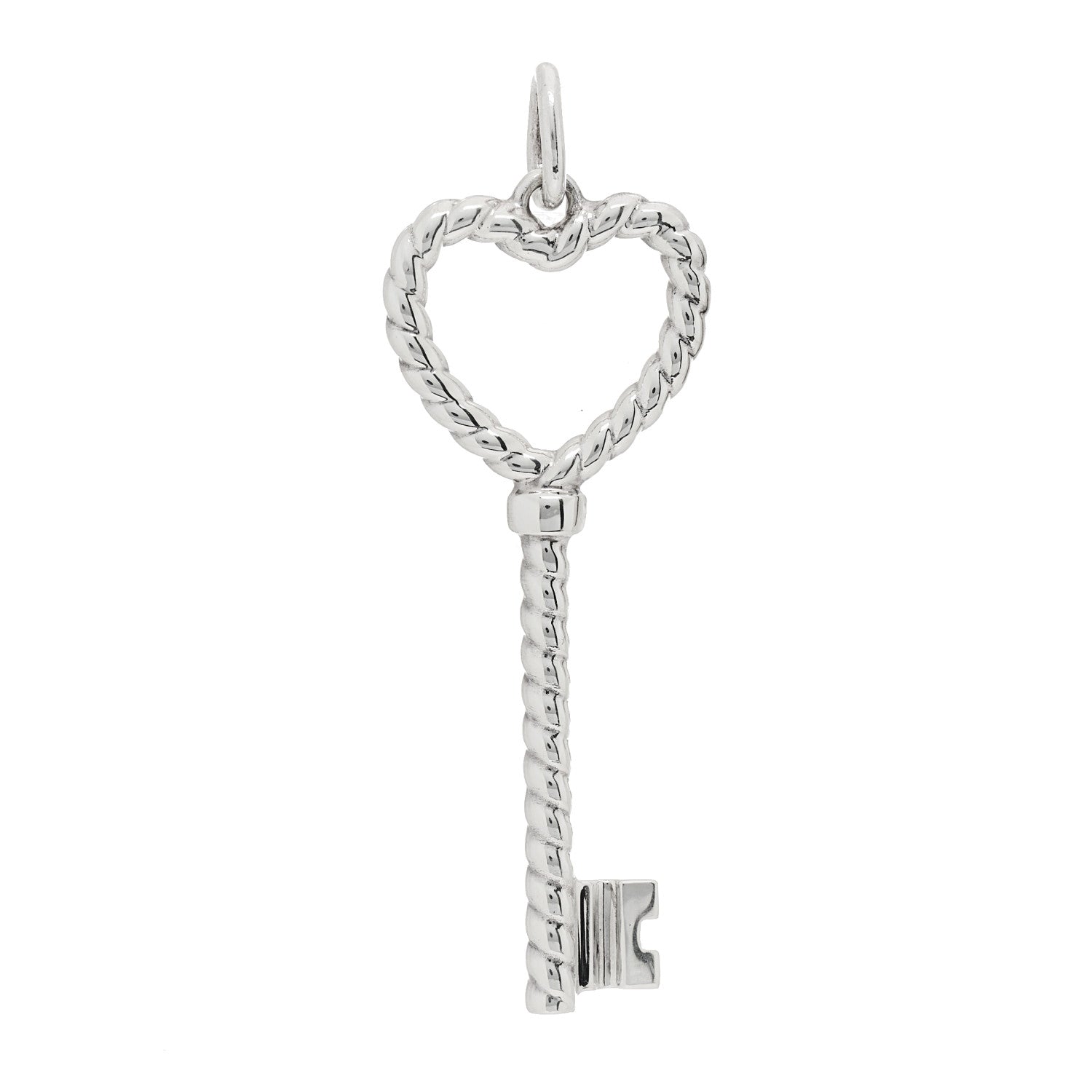 Tiffany Sterling Silver Twist Heart Key Pendant 1 of 4