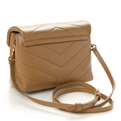 Saint Laurent Calfskin Y Quilted Monogram Toy Loulou Crossbody Bag Natural Tan 3 of 11