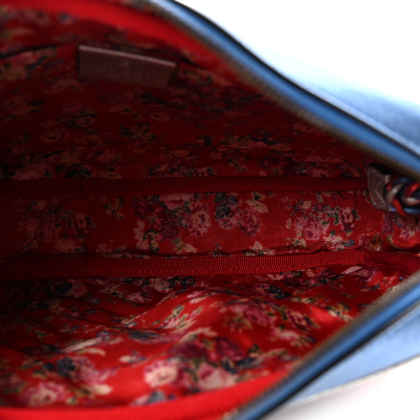 Laminated Nappa Trapuntata Small Zumi Shoulder Bag Rosso Marine Argento