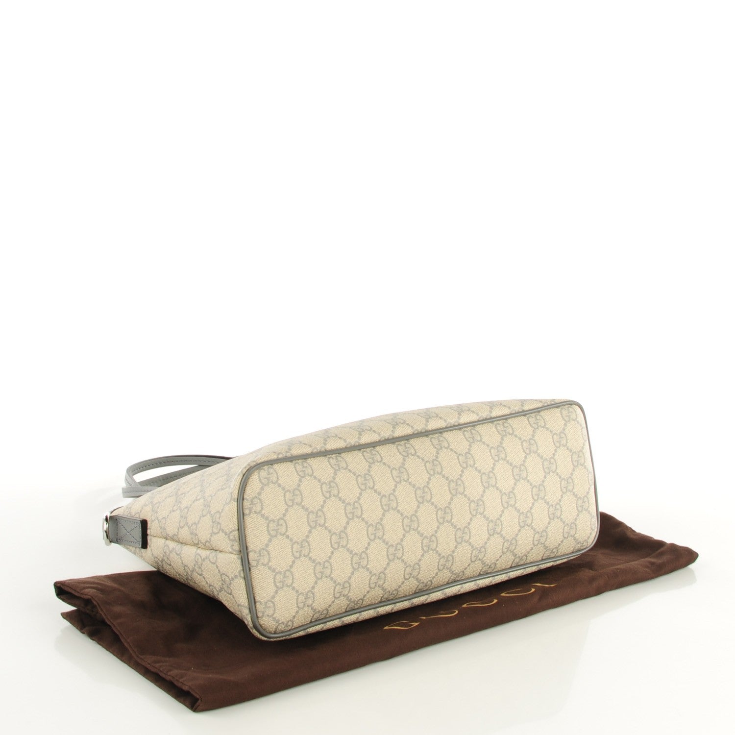 Gucci GG Supreme Monogram Small Zippered Tote Ecru Grigio 4 of 7