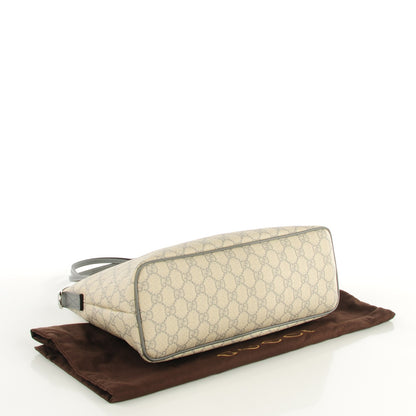 Gucci GG Supreme Monogram Small Zippered Tote Ecru Grigio 4 of 7
