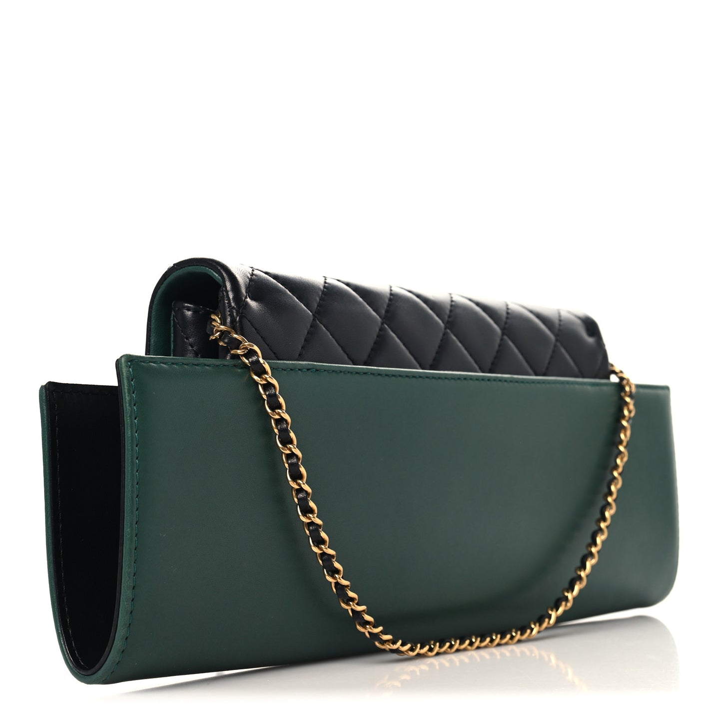 Calfskin Quilted Brasserie Gabrielle Menu CC Clutch Green