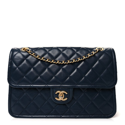 Chanel Caviar Quilted Large Sweet Classic Flap Navy Blue 1 of 11