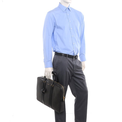 Saint Laurent Toile Classic Monogram Flat Briefcase Black 3 of 8