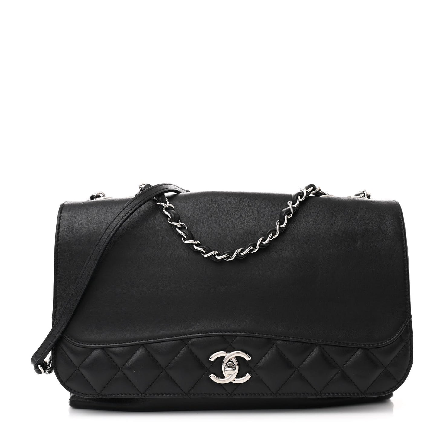 Calfskin Jumbo Tramezzo Flap Black