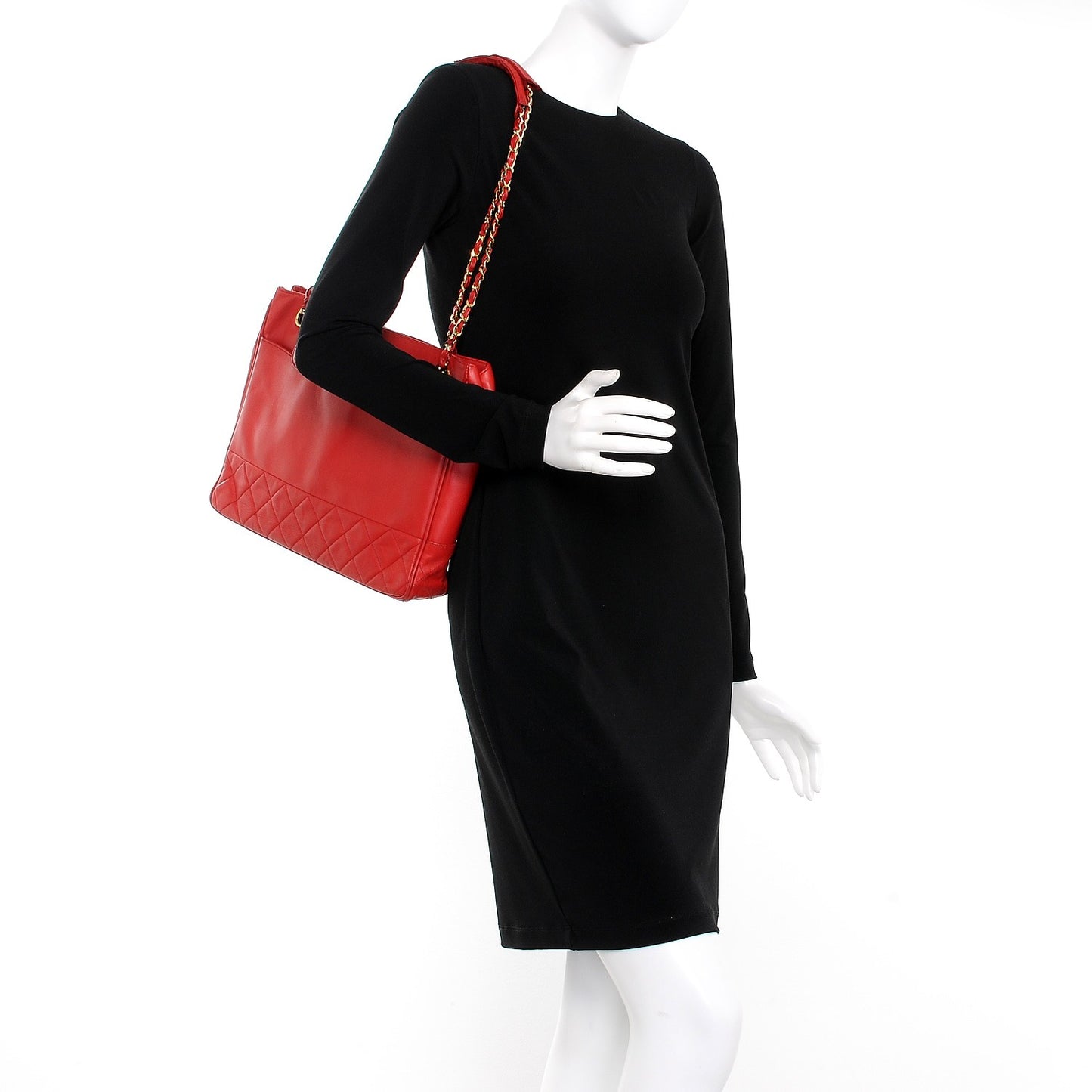 Lambskin Quilted Shoulder Bag Red