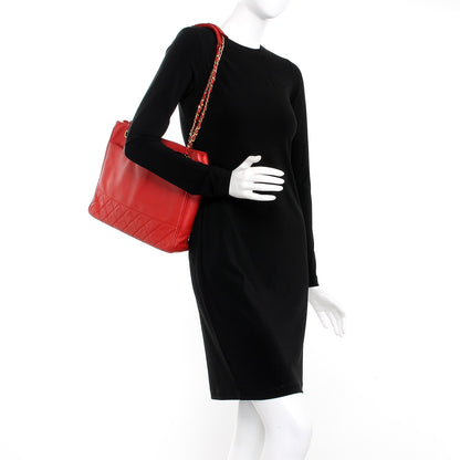 Chanel Lambskin Quilted Shoulder Bag Red 2 of 14