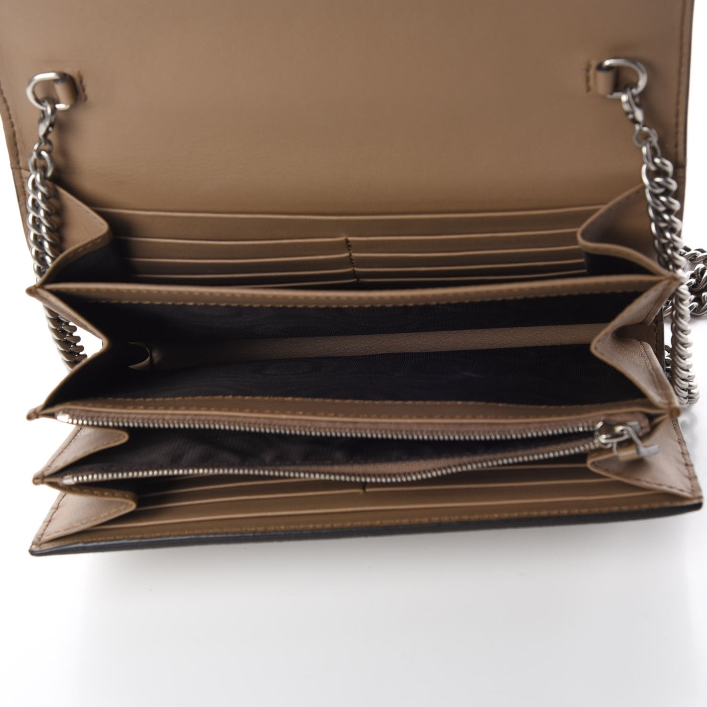 Suede Mini Dionysus Chain Wallet Taupe