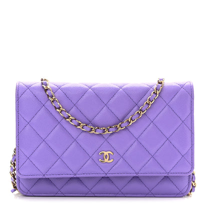 Chanel Caviar Quilted Wallet On Chain WOC Purple 1 of 12