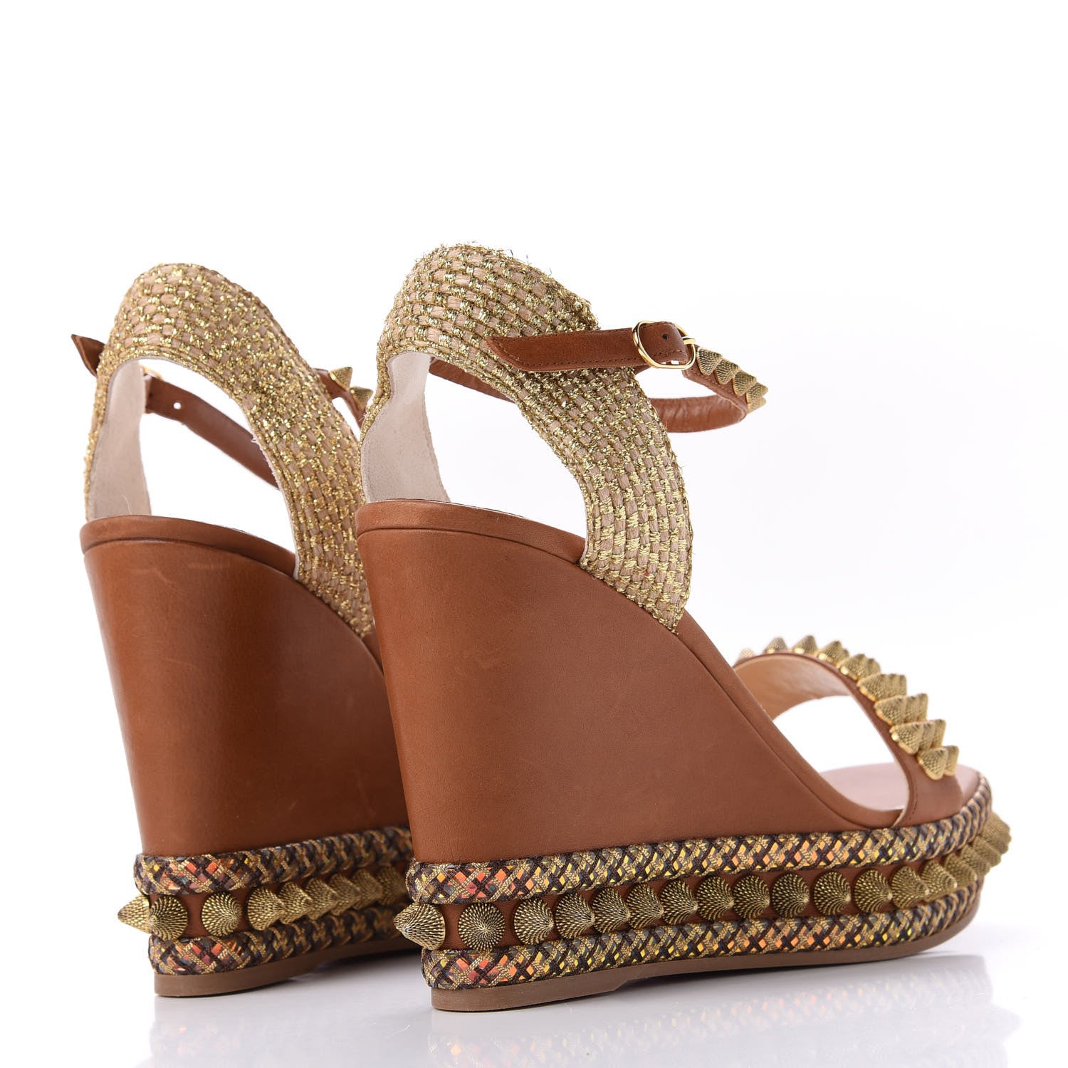 Christian Louboutin Calfskin Cordorella 110 Wedge Sandals 41 Version Cuoio 4 of 12