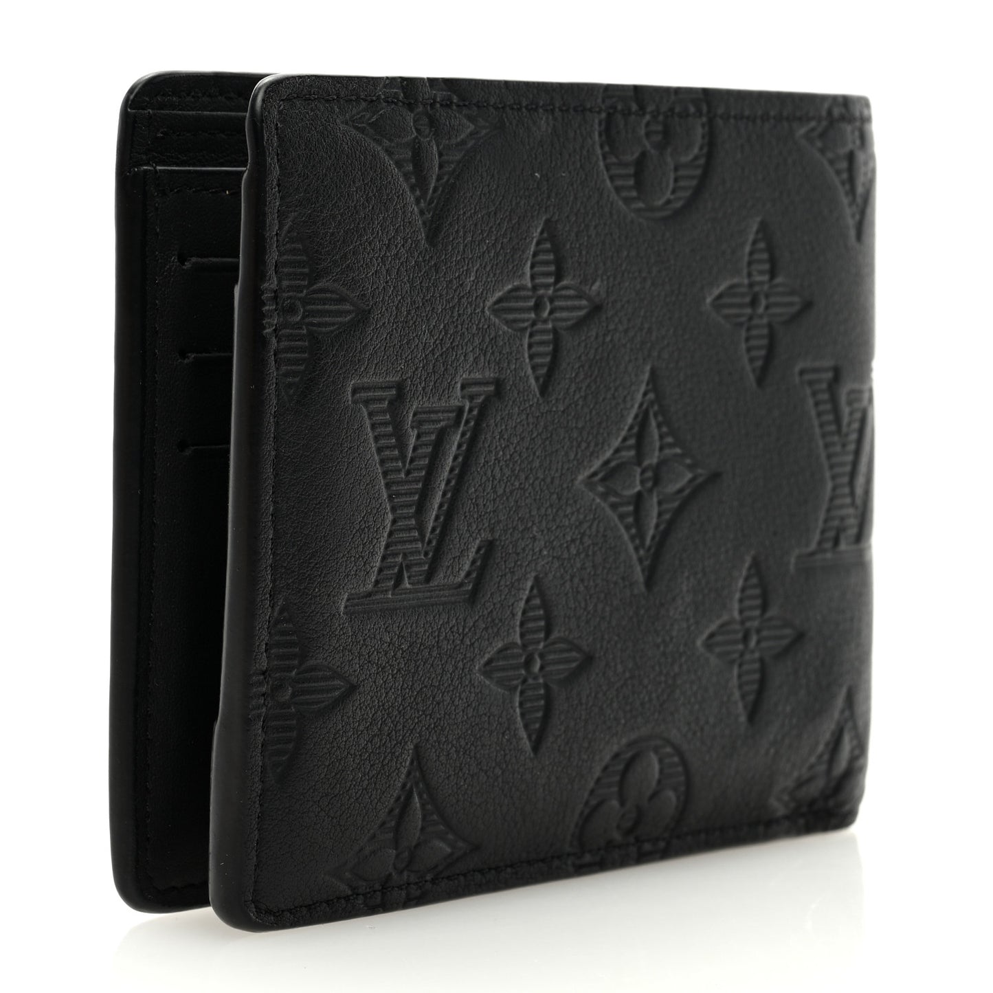Calfskin Monogram Shadow Multiple Wallet Black