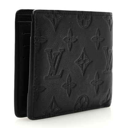 Louis Vuitton Calfskin Monogram Shadow Multiple Wallet Black 3 of 7