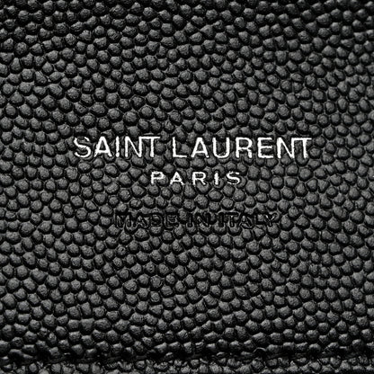 Saint Laurent Grain De Poudre Matelasse Chevron Monogram Envelope Clutch Black 6 of 8