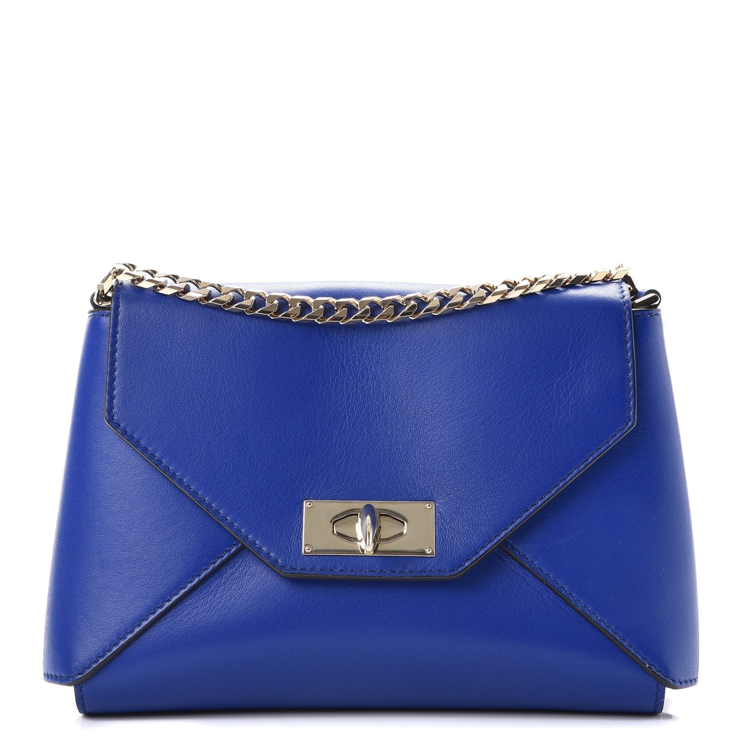 Lambskin Medium Shark Lock Envelope Shoulder Bag Blue