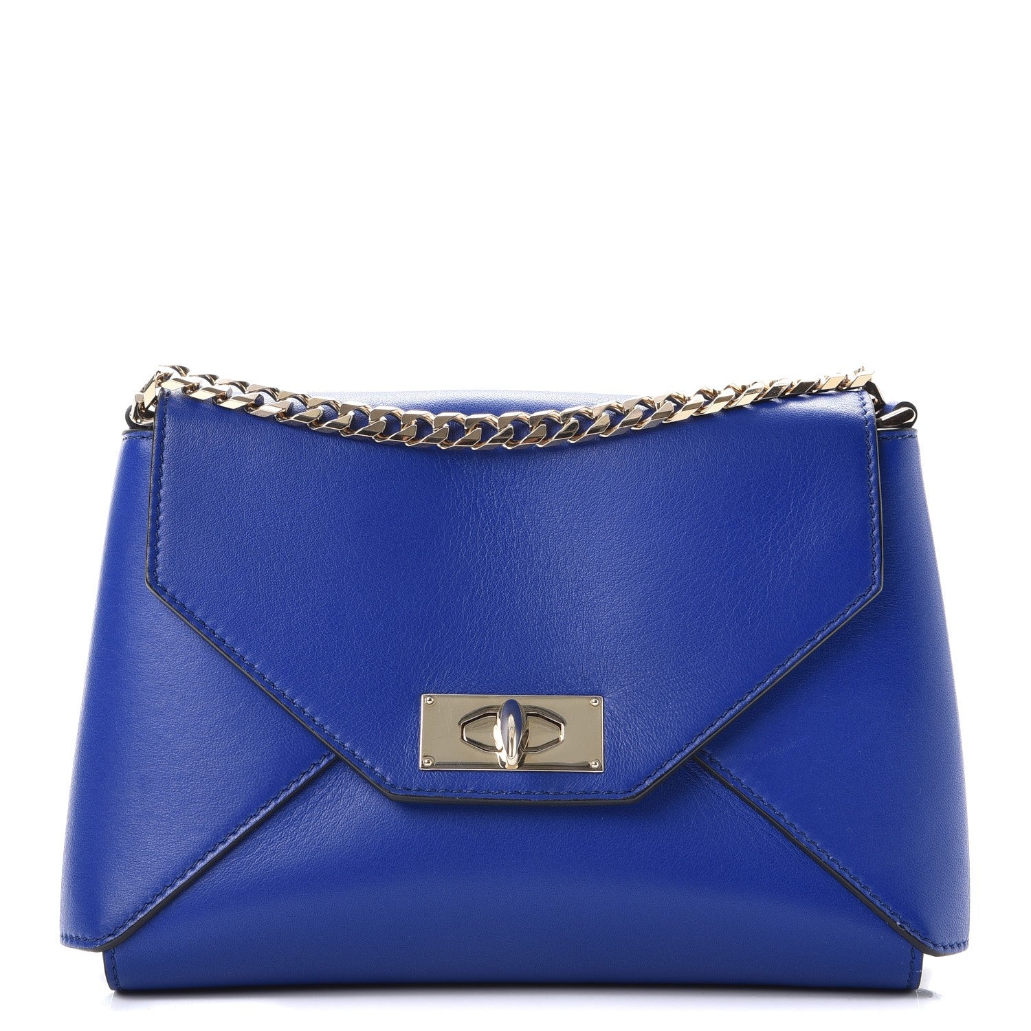 Givenchy Lambskin Medium Shark Lock Envelope Shoulder Bag Blue 1 of 9