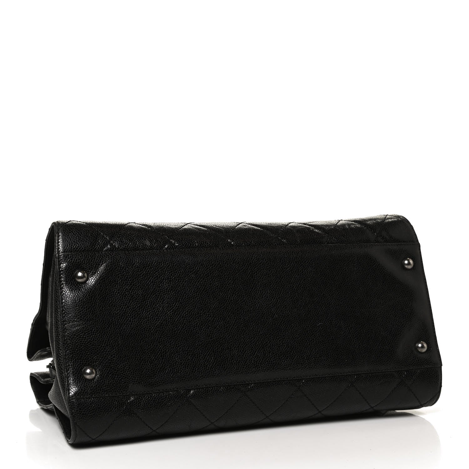 Chanel Crumpled Grained Calfskin Quilted CC Crave Tote Black 4 of 11
