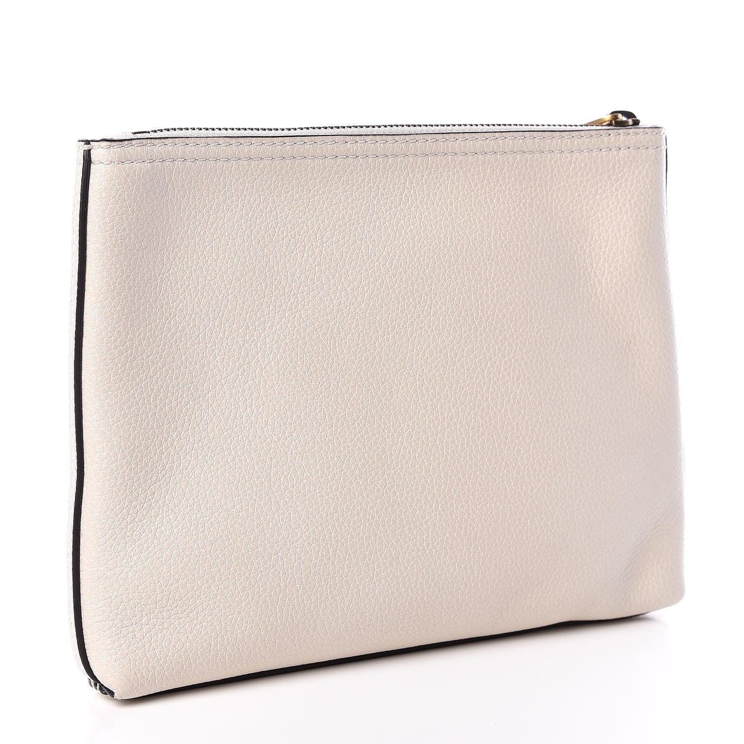 Gucci Pebbled Calfskin Medium Logo Portfolio Clutch White 3 of 9