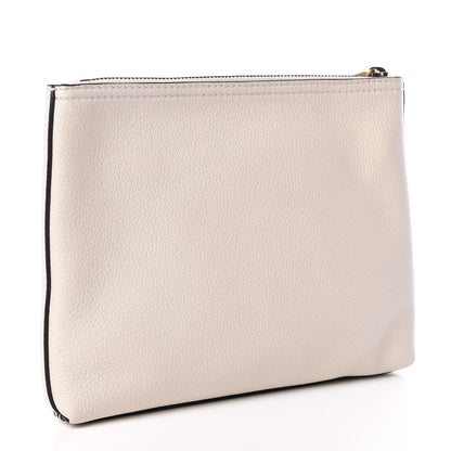 Gucci Pebbled Calfskin Medium Logo Portfolio Clutch White 3 of 9